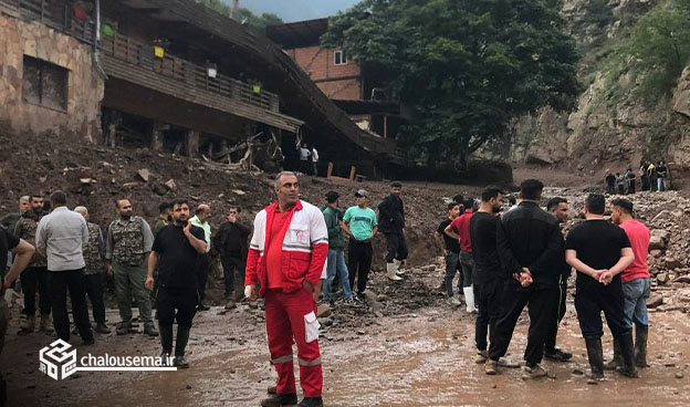 عکس سیل جاده چالوس رستوران دربند خرداد 1403