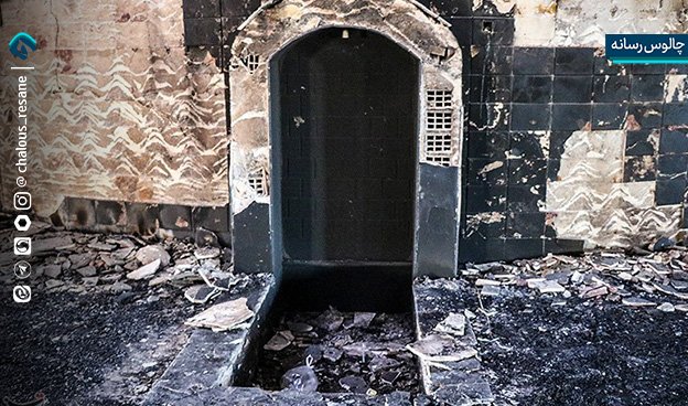 آتش زدن مصلی رامسر توسط اغتشاشگران