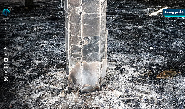 آتش زدن مصلی رامسر توسط اغتشاشگران