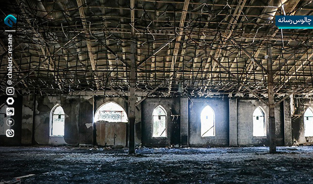 آتش زدن مصلی رامسر توسط اغتشاشگران