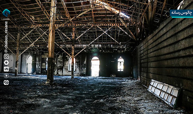 آتش زدن مصلی رامسر توسط اغتشاشگران