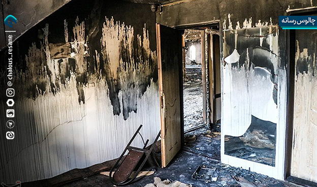 آتش زدن مصلی رامسر توسط اغتشاشگران