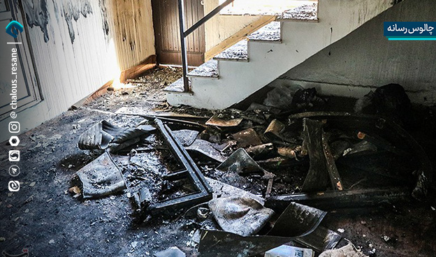 آتش زدن مصلی رامسر توسط اغتشاشگران