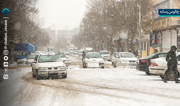 بارش برف در محورهای 6 استان