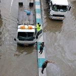 بارش شدید باران در مازندران باعث آبگرفتگی معابر شهری شد