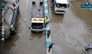 بارش شدید باران در مازندران باعث آبگرفتگی معابر شهری شد