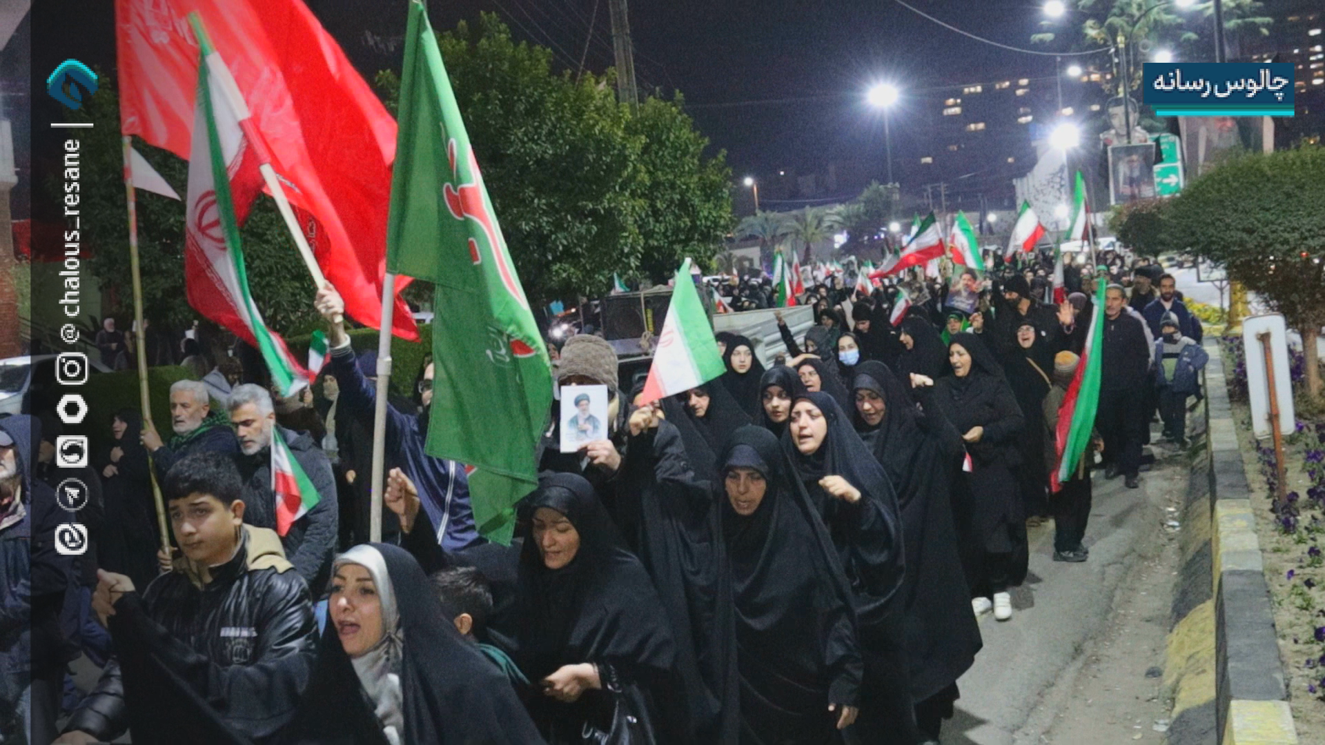 حماسه حضور مردم چالوس در شب‌های بیعت و ایستادگی