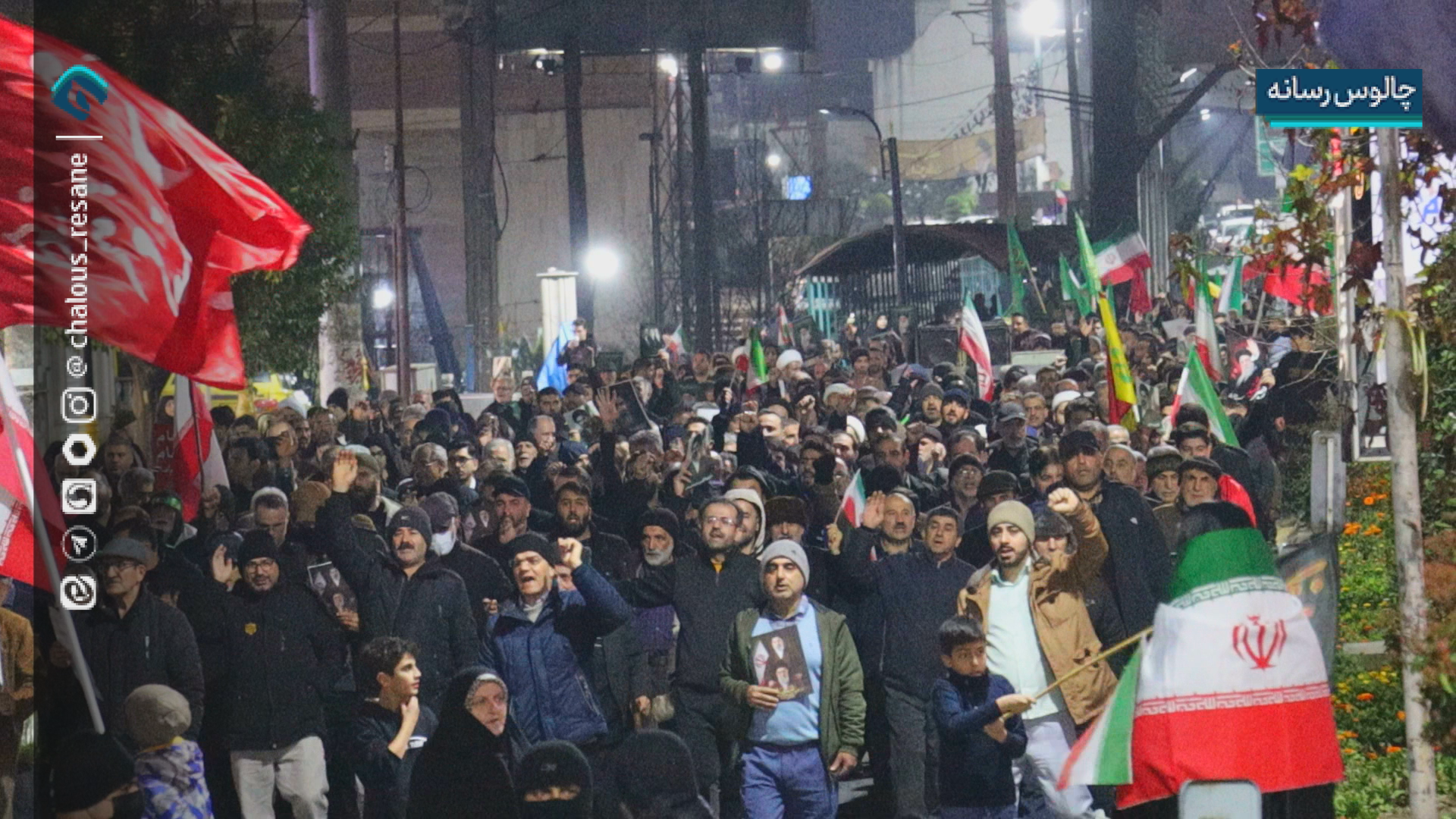 حماسه‌ای به‌وسعت ایمان؛ راهپیمایی پرشور مردم چالوس در شب های ایستادگی