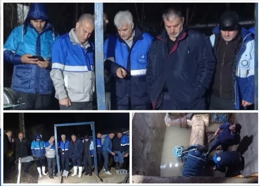 عملیات ضربتی در دل شب؛ حضور مدیرعامل آبفای مازندران در کنار فرماندار چالوس؛